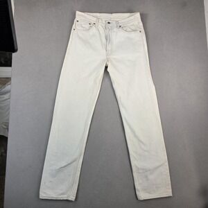 VTG Levis 501‎ Jeans Mens 34x34 ( Fits 31x33 ) White Made USA 90s Straight 90s